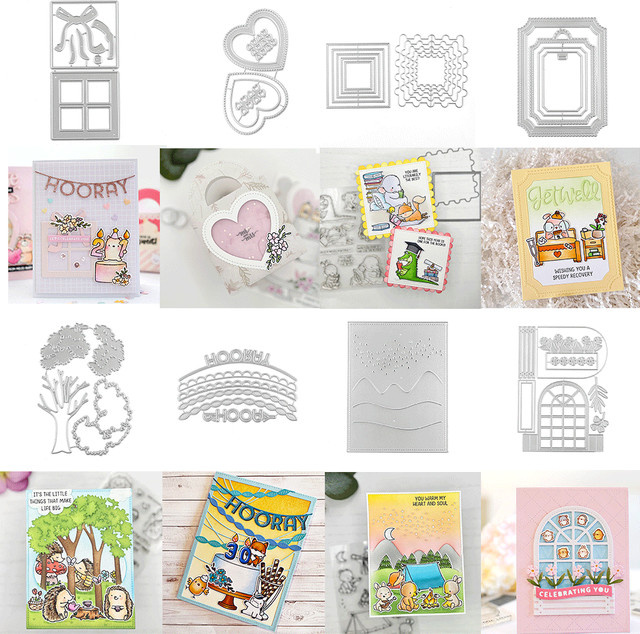 Metall-Stanzformen mit Baumprägung in Silber für DIY-Kartenherstellung und Scrapbooking - Bild 1