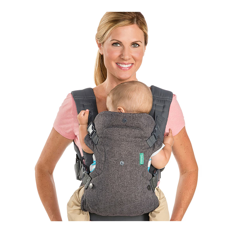Infantino Babytrage Flip Buckle Carrier in Grau aus Baumwolle und Polyester mit verschiedenen Tragemöglichkeiten - Bild 2