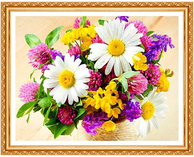 FIYO 5D DIY Diamantmalerei Chrysantheme Blume in Gelb und Multicolour, B/H: 20 x 30 cm - Bild 1
