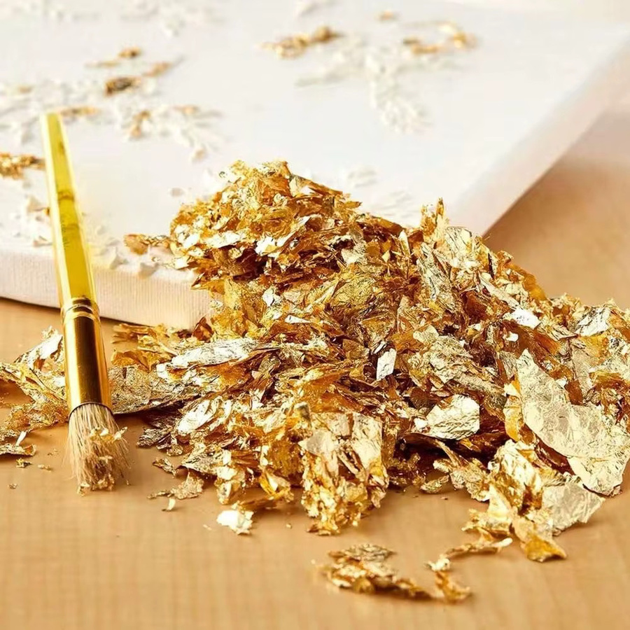 Goldblatt-Kuchendekoration Glänzende Goldfolie für Schokoladen und Desserts 10 g - Bild 3
