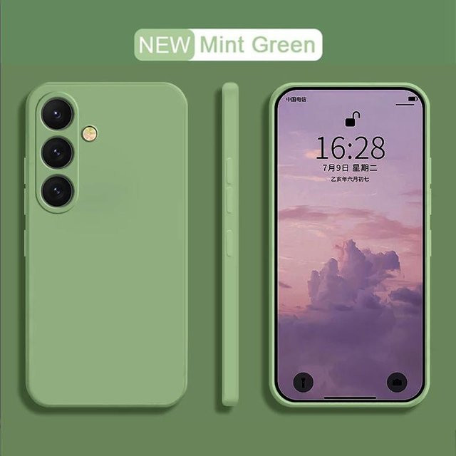 Samsung Galaxy S25 Plus Flüssigsilikon Kameraobjektiv-Schutzhülle in Grün - Bild 1