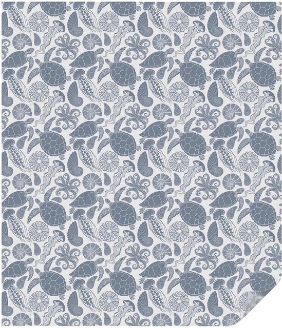 Tulup Fensterfolie Meeresleben Milchglasfolie Sichtschutz Blau B: 100 cm, H: 116 cm - Bild 1