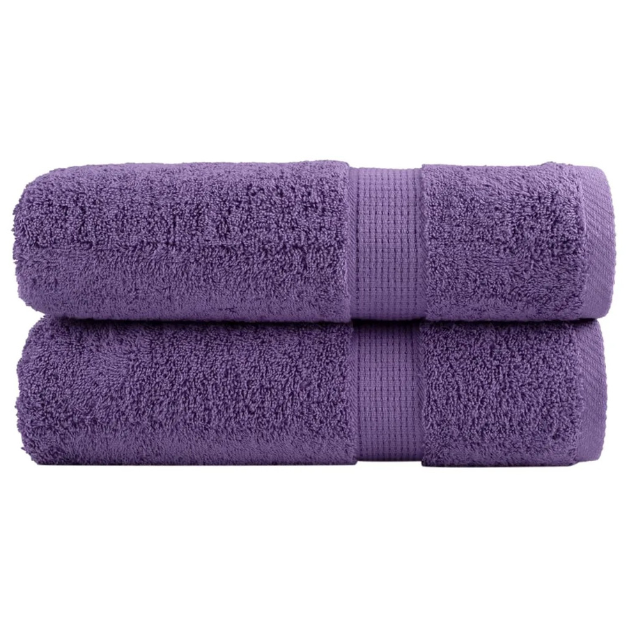 vidaXL Premium Handtücher aus 100% Baumwolle, 2er Set, Lila, B: 50 cm, L: 100 cm, 600 g/m2 - Bild 2