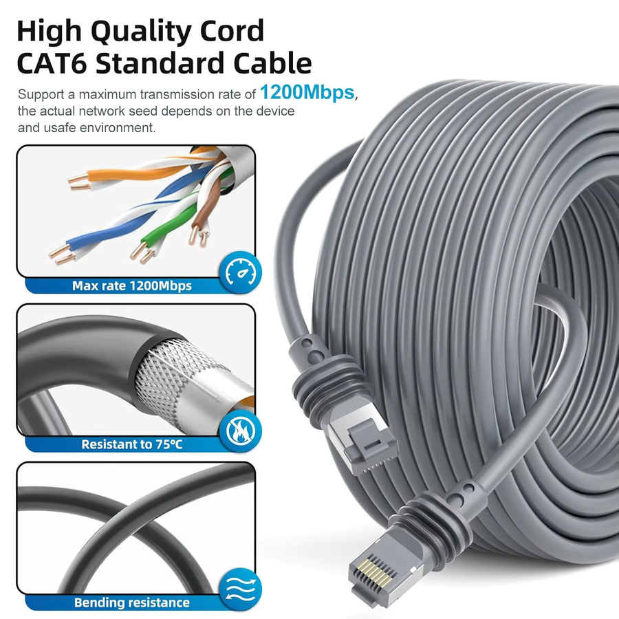 Starlink Gen 3 Ersatz-Standard-V3-Kabel, wasserdichtes Ethernet-LAN-Kabel in Grau - Bild 4