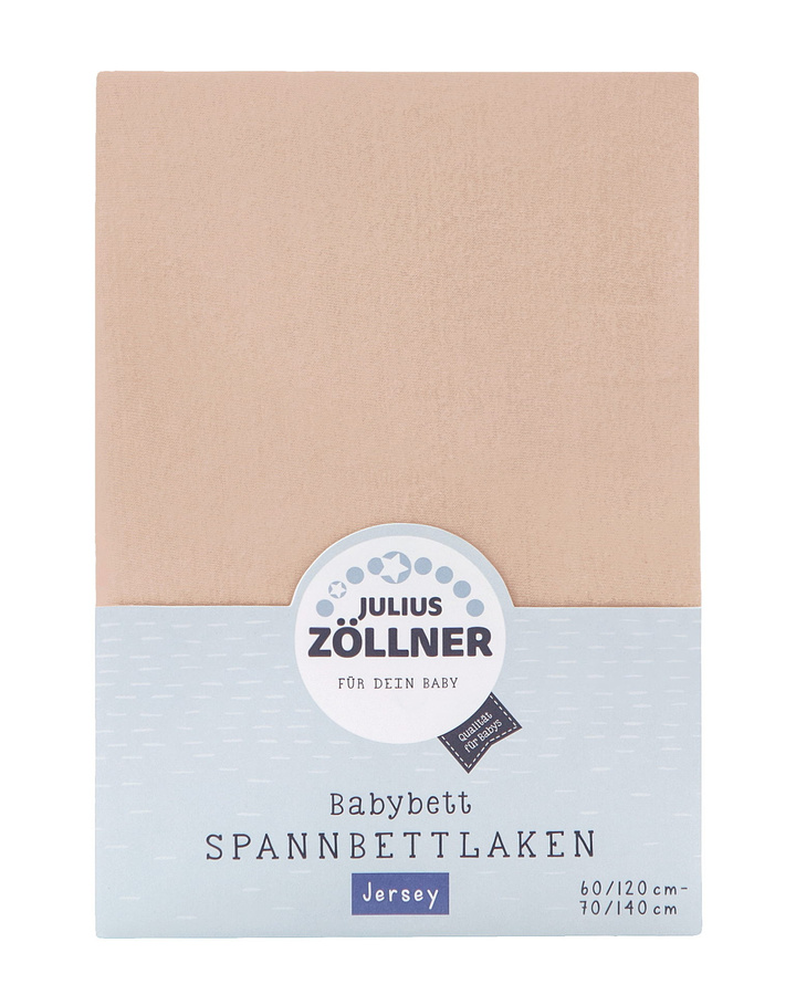 Zöllner Jersey Kinder Spannbetttuch aus Baumwolle in Sand - Bild 1