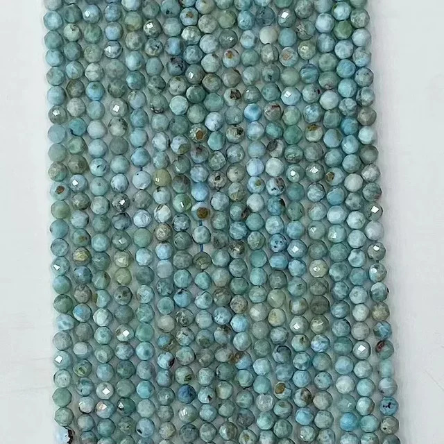 Larimar Perlen, rund, gefächert, 38 cm, Unisex - Bild 1