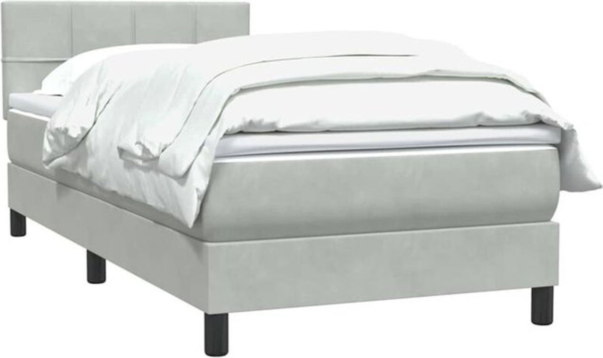 vidaxl Boxspringbett mit Matratze in Grau aus Samt, B/T/H: 80 x 210 x 78 cm - Bild 1