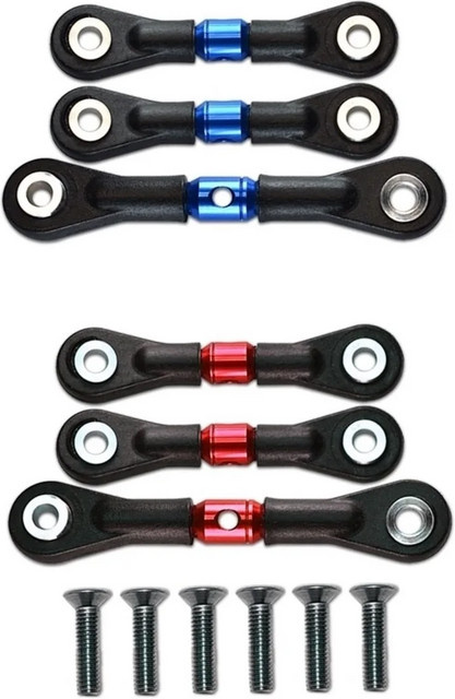 Tamiya Lenkung Link Stange Servo Stange, 3-teiliges Set, Blau, Metall - Bild 1