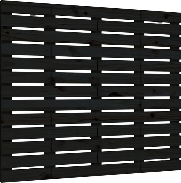vidaXL Wand-Kopfteil aus Massivholz Kiefer in Schwarz, B: 146 cm, H: 91,5 cm, T: 3 cm - Bild 1