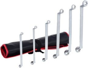 KS Tools CLASSIC Doppel-Ringschlüssel-Satz TX-E, gekröpft, 6-teilig, Chrom-Vanadium, Silber - Bild 1