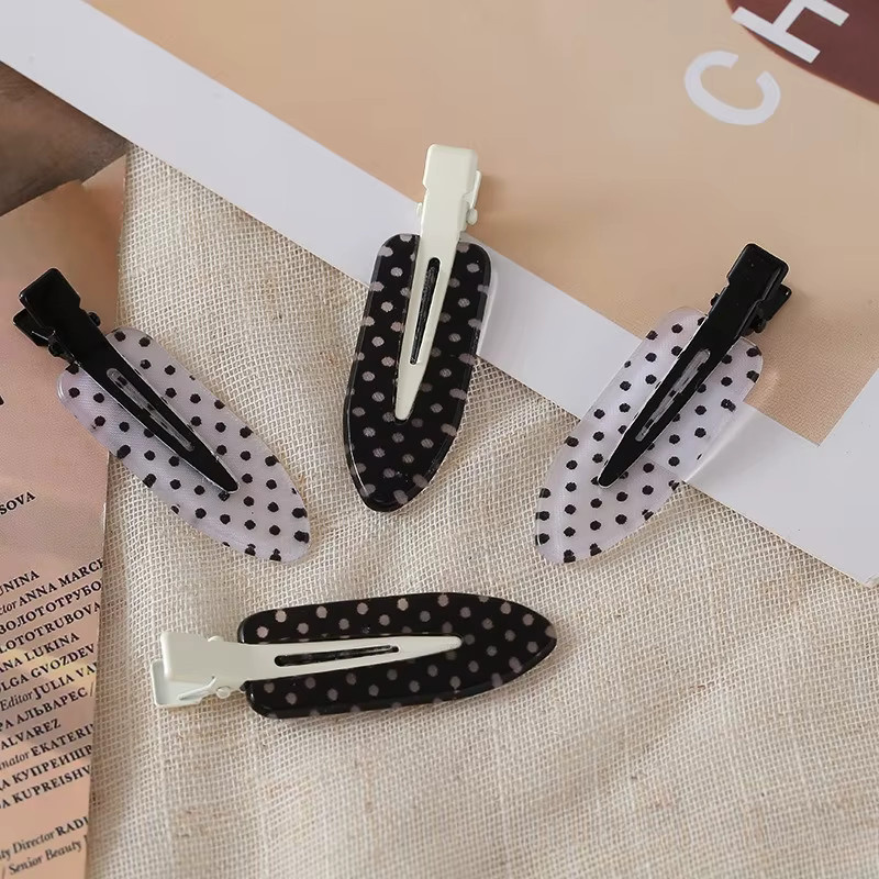 Haarspange Schwarz-weiß, Punkte, Akademie-Stil - Bild 2