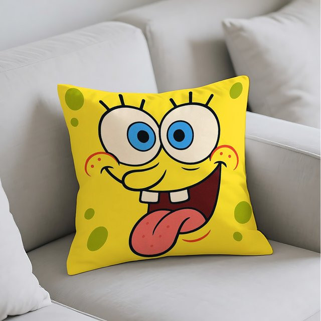 Potdemiel SpongeBob Dekokissen Gelb, quadratische Kissenhülle für Sofa und Raumdekoration, Breite: 30 cm, Höhe: 30 cm, Tiefe: 30 cm - Bild 1