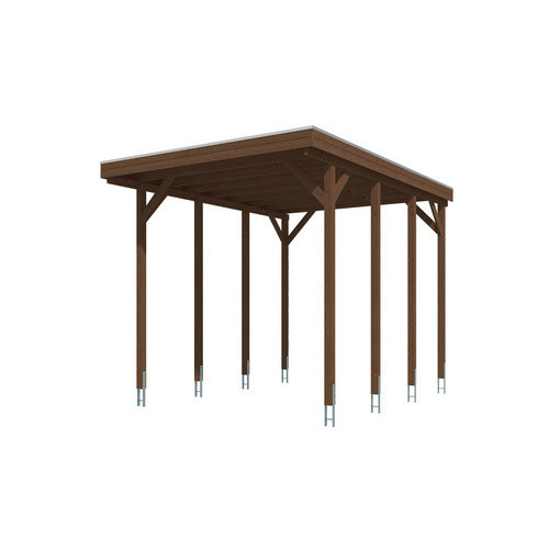 SKANHOLZ Caravan-Carport Friesland aus Fichte mit Stahldach in Nussbaum Braun, B: 402 cm, T: 555 cm - Bild 3