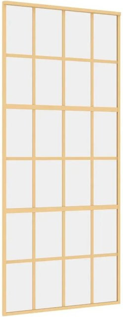 vidaXL Schiebetür aus ESG-Klarglas und Aluminium in Gold, B/H: 90 x 205 cm - Bild 1