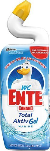 WC-Ente Total Aktiv Gel Ocean Wave WC-Gel gegen Kalk und Verschmutzungen, Blau, 750ml - Bild 1