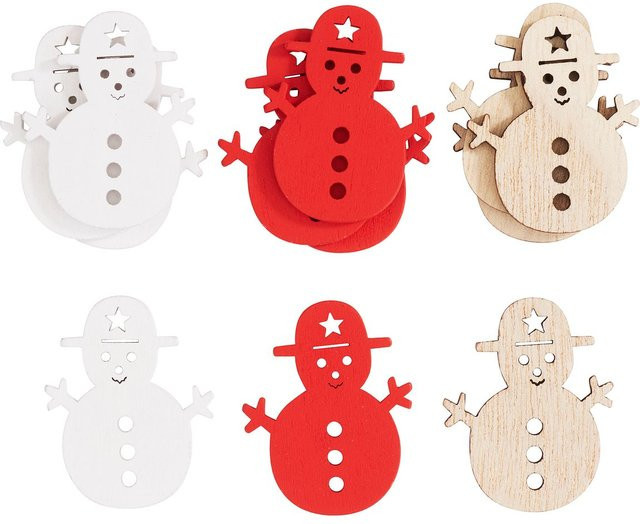 VBS Streuteile Schneemann aus Holz für Weihnachten - Bild 1