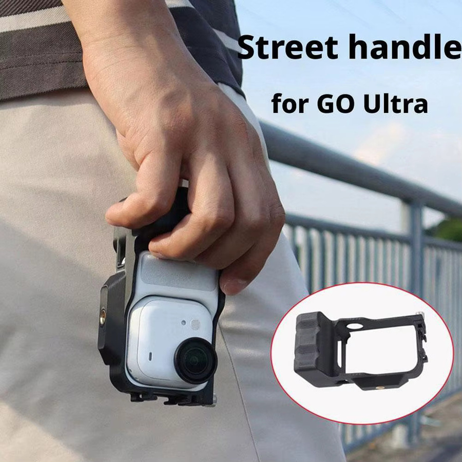 Insta360 GO Ultra Grip Kit Metallrahmen Gehäuse mit Auslöser in Schwarz für Insta360 GO Ultra Action Camera - Bild 2