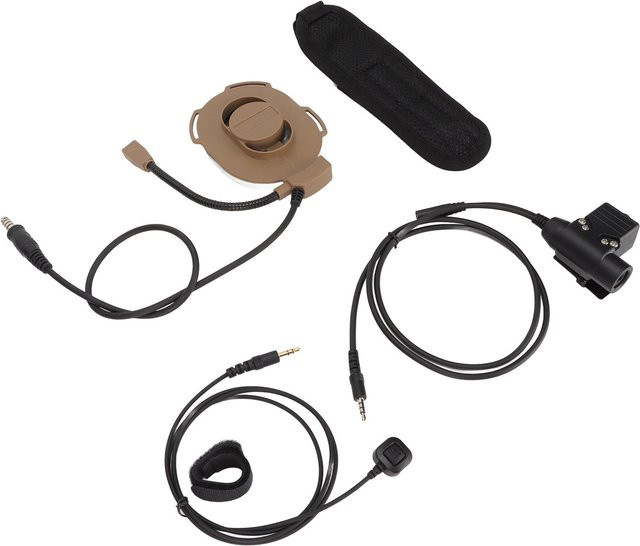Honor Electronics Einseitiges Motorrad-Headset Militärkopfhörer mit Fingermikrofon und U94 für 3,5mm Anschluss in Schwarz - Bild 1