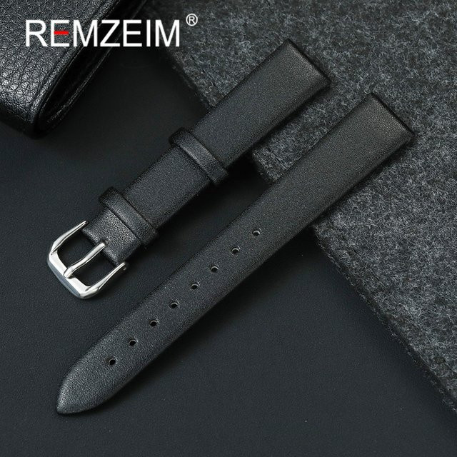 REMZEIM Uhrenarmband PU-Leder, Schwarz, Unisex - Bild 1