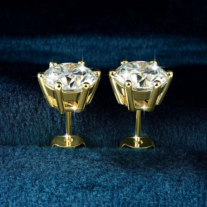 Lnngy Moissanit-Ohrstecker, 14 Karat Gold gefüllt, Diamant, Damen und Mädchen - Bild 4