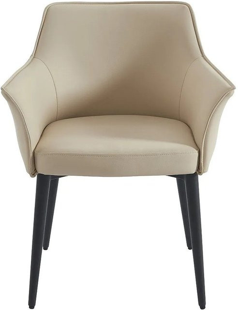 Vente-unique Stuhl Mialov in Beige mit Kunstleder und Metallgestell, Höhe: 78,0 cm, Breite: 61,5 cm, Tiefe: 57,0 cm - Bild 1