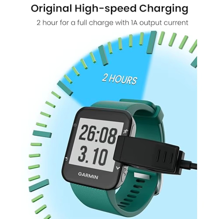 Ersatzladegerät für Garmin Lily, Lily 2 und Forerunner 235, 35, 230, 630, 645, 735XT, USB Uhrenladeclip aus Silikon, Schwarz - Bild 5