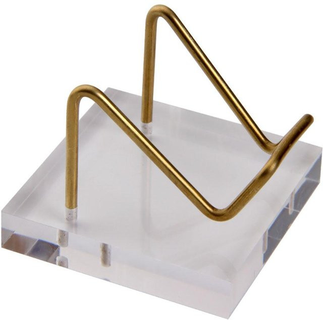 CosyHome Acryl Kristall Displayständer Mini Tischstaffelei mit Metallarm und Acrylbasis in Weiß und Transparent - Bild 1