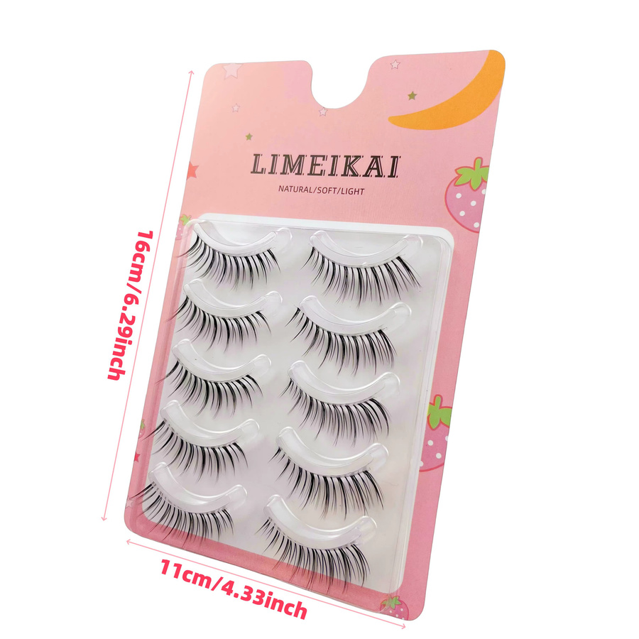 LIMEIKAI Wimpern, 5 Paar, transparent, C-Locken - Bild 2