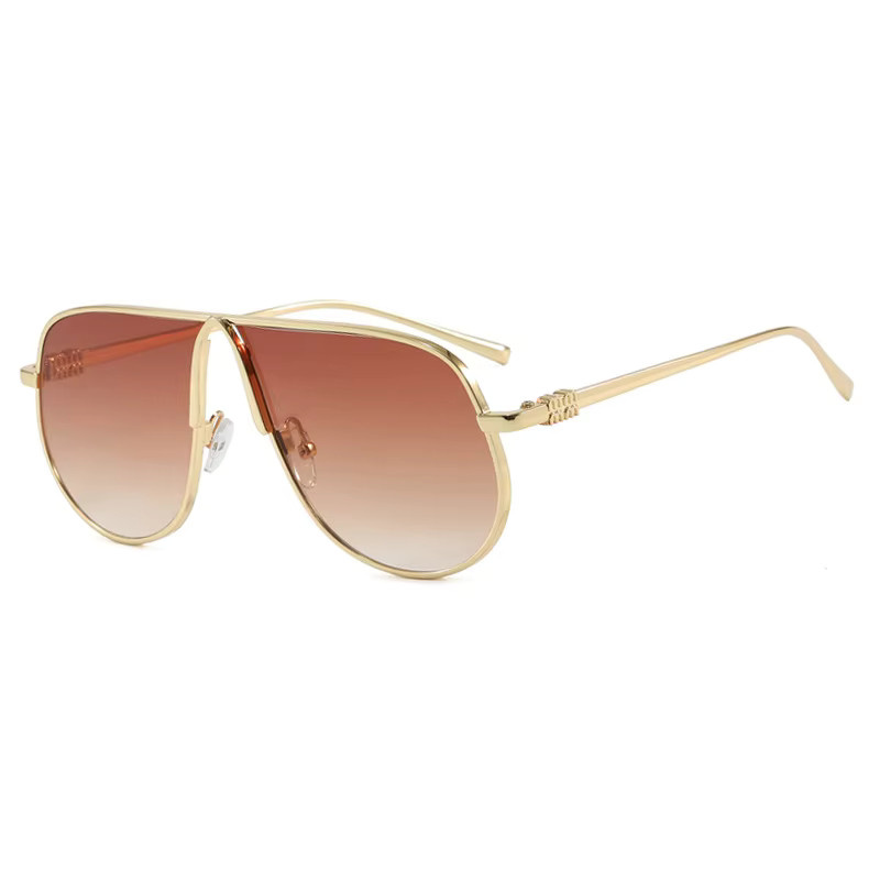 Samjune Aviator Sonnenbrille, Vollrand, Gold, Metall, Unisex - Bild 5