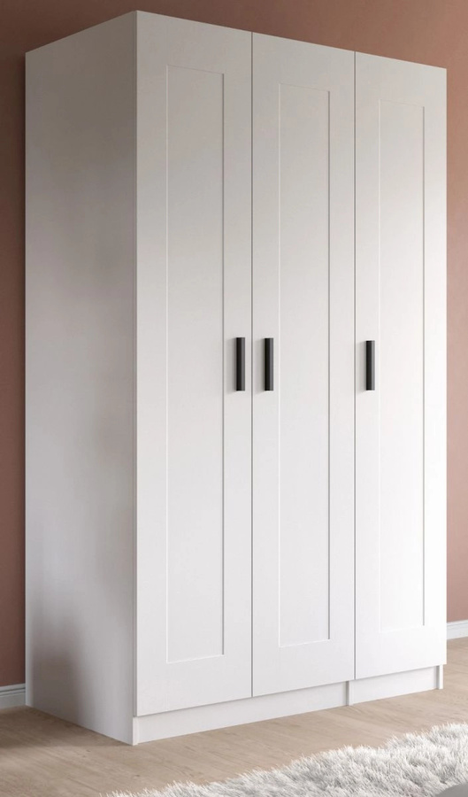 Kleiderschrank Jondal 3-türig in Weiß, B/H: 120 x 194 cm - Bild 1