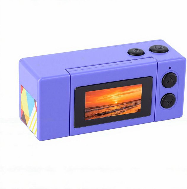 TOMTOP Retro Daumenkamera mit Klappbildschirm als Schlüsselanhänger, 1080P Video-Rekorder für Outdoor-Fotografie, Blau - Bild 1