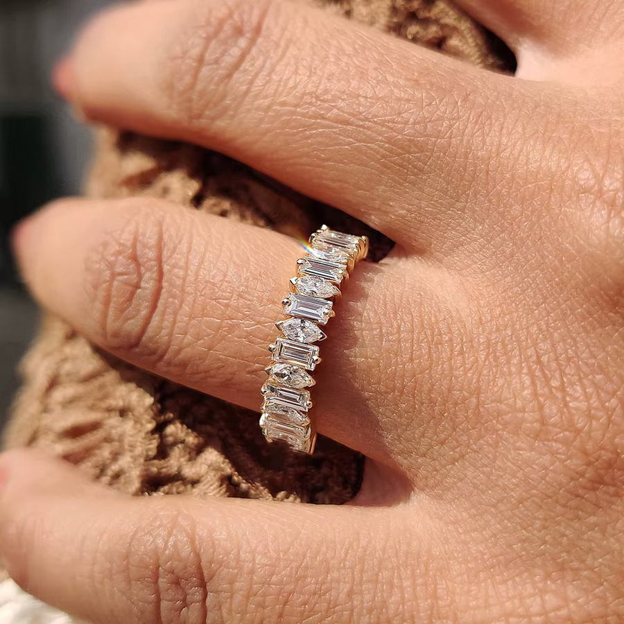 BXINY Ring, 925 Silber, Diamant, Vintage, Damen und Herren - Bild 3