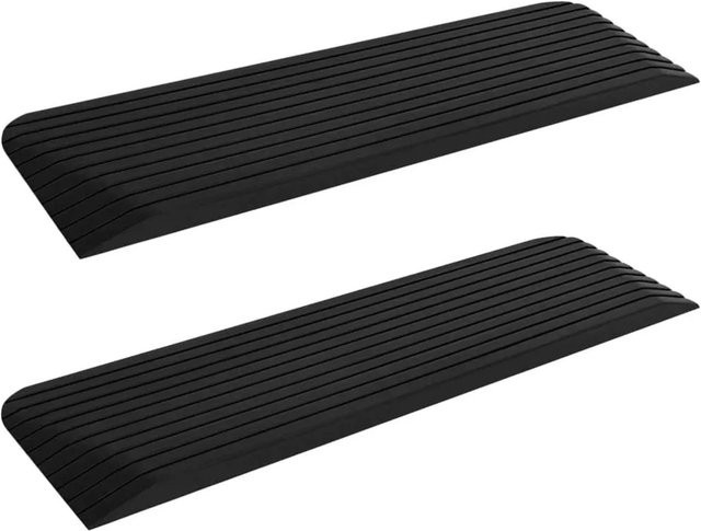 DELUKE Brückenschwellenrampen THEO 2er Set in Schwarz, Gummi Kabelbrücke Bodenschwelle Überfahrschutz, B/T/H: 110 x 32 x 3,8 cm - Bild 1