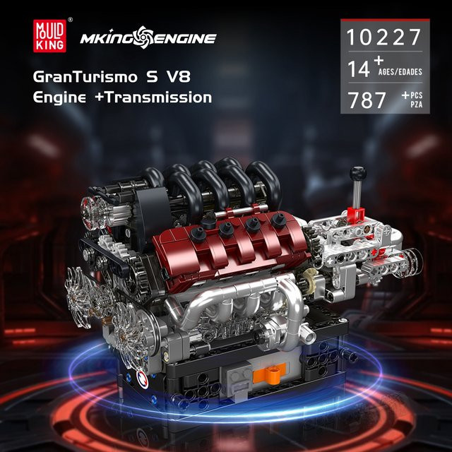 MOULDKING GTS V8 Motor und Getriebe-Bausteine Set mit Getriebesteuerung in Mehrfarbig - Bild 1