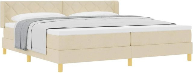 vidaXL Boxspringbett mit Matratze in Beige, B/T/H: 200 x 200 x 88 cm - Bild 1