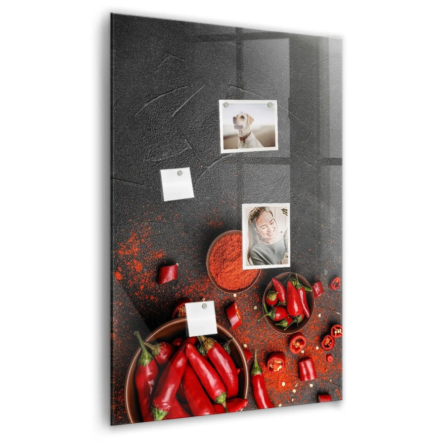 Tulup Magnettafel aus Glas in Gemahlener Paprika, beschreibbar und magnetisch, B/H: 60 x 90 cm - Bild 2