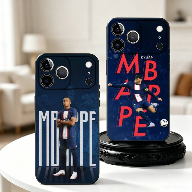 Handyhülle Silikon mit Fußballstar T-Mbappe für iPhone 11 bis 17 Pro Max in Blau - Bild 1