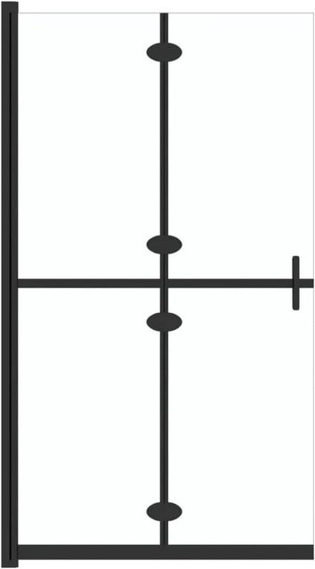 vidaXL Faltbare Begehbare Duschwand aus ESG-Glas in Transparent und Schwarz, B/H: 100 x 190 cm - Bild 1