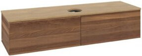 V&B Waschtischunterschrank Antao ohne Frontstruktur in Warm Walnut, B: 160 cm, T: 50 cm - Bild 1