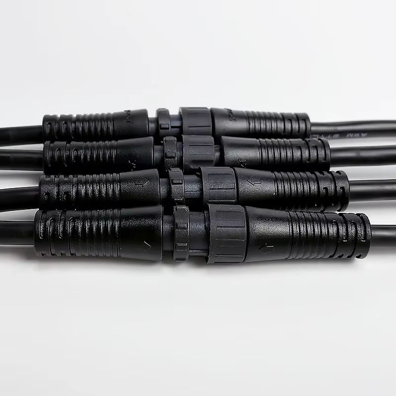 Wasserdichter M12 IP67 Kabelstecker mit Schnellverschluss für LED-Streifen, schwarz, Länge: 20 cm - Bild 5