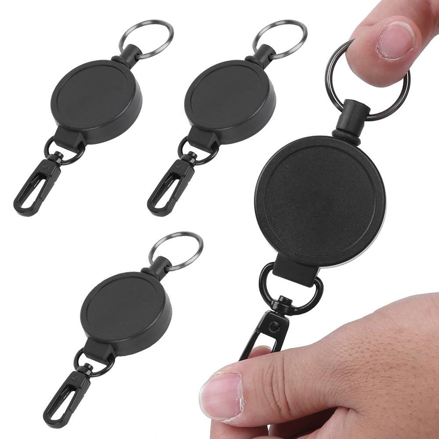 Teleskop-Schlüsselanhänger, 4 Stück, Diebstahlsicher, Karabiner - Bild 5