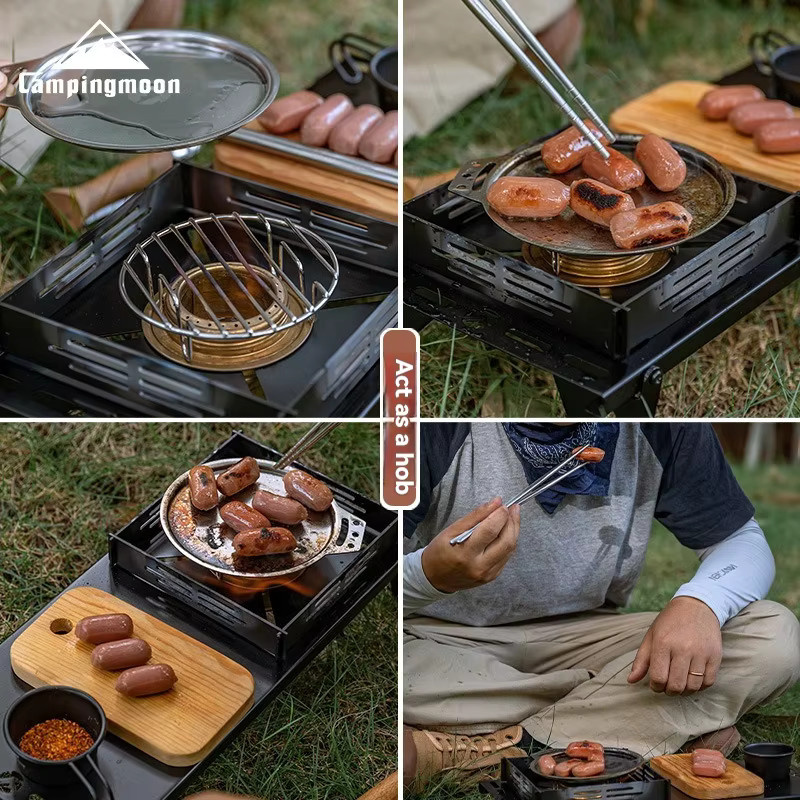 CAMPINGMOON W9 Outdoor Camping Picknick-Dampfgarer-Ständer aus Edelstahl in Silber, geeignet für Schneeschalen - Bild 5
