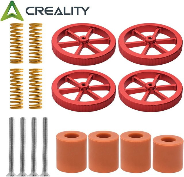 Creality 3D-Drucker-Heizbett-Nivellierungsset mit Aluminium-Handdreh-Nivelliermuttern, Federn und Silikonsäulen für Ender 3, Ender 5 und CR-10 - Bild 1