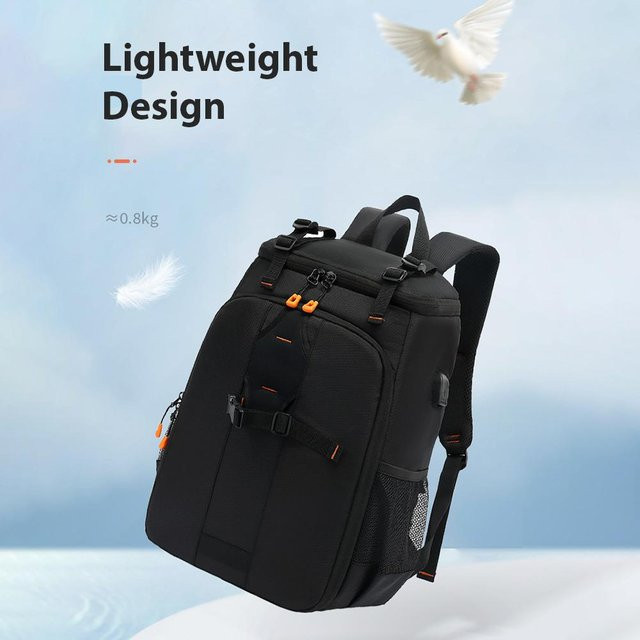 Shoemst Kamera-Rucksack Wasserabweisende Kameratasche mit Stativhalter für 15,6 Zoll in Schwarz - Bild 1