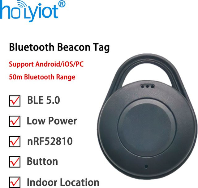 Holyiot nRF52810 Bluetooth 5.0 Beacon Tag LBeacon Eddy Stone Funkmodul in Schwarz - Bild 1