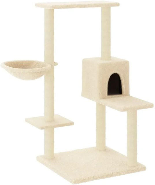 vidaXL Kratzbaum für Katzen in Beige mit Sisal-Kratzsäulen und Höhle, Höhe: 95 cm - Bild 1