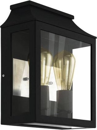 Eglo Außenwandleuchte SONCINO aus Aluminiumguss in Schwarz, E27, max. 2x 60W, H x B: 33 x 26,5 cm - Bild 1