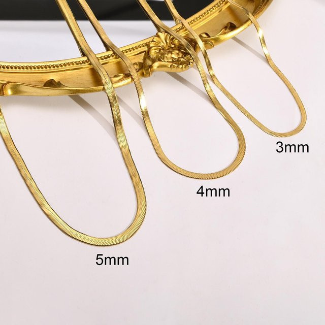Halskette Schlangenkette, Edelstahl, Gold, Herren, 3mm, 50cm-55cm - Bild 1