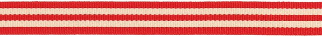 Rico Design Paper Poetry Webband Duo Streifen in Rot/Creme aus Polyester - Bild 1
