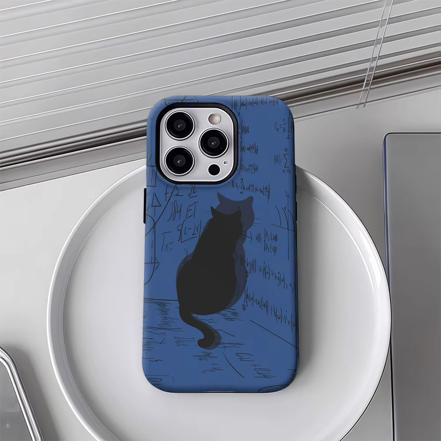 Math Cat Handyhülle für iPhone 17 16 15 14 13 Pro Max Plus mit Magnetfunktion in Blau - Bild 4